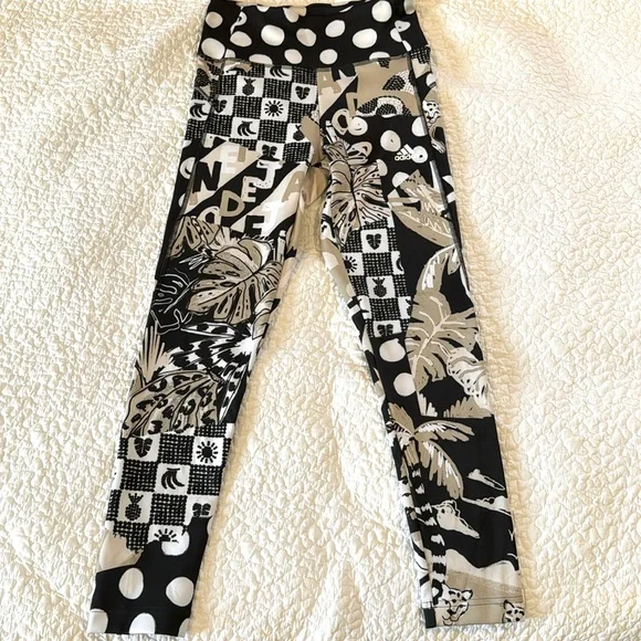 Adidas x Farm Rio Athletic Leggings - Size Small - Picture 1 of 4